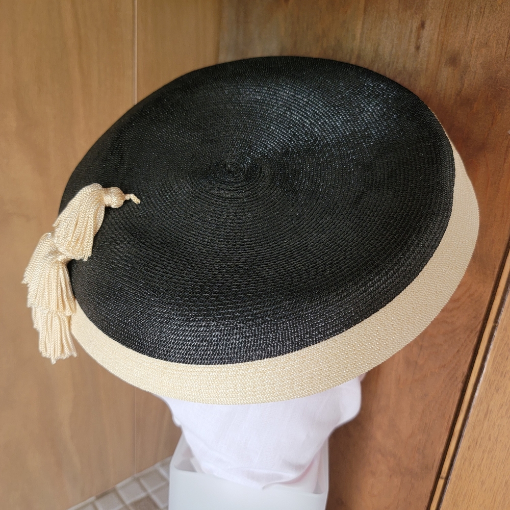 Vintage Black and Cream Women's Hat